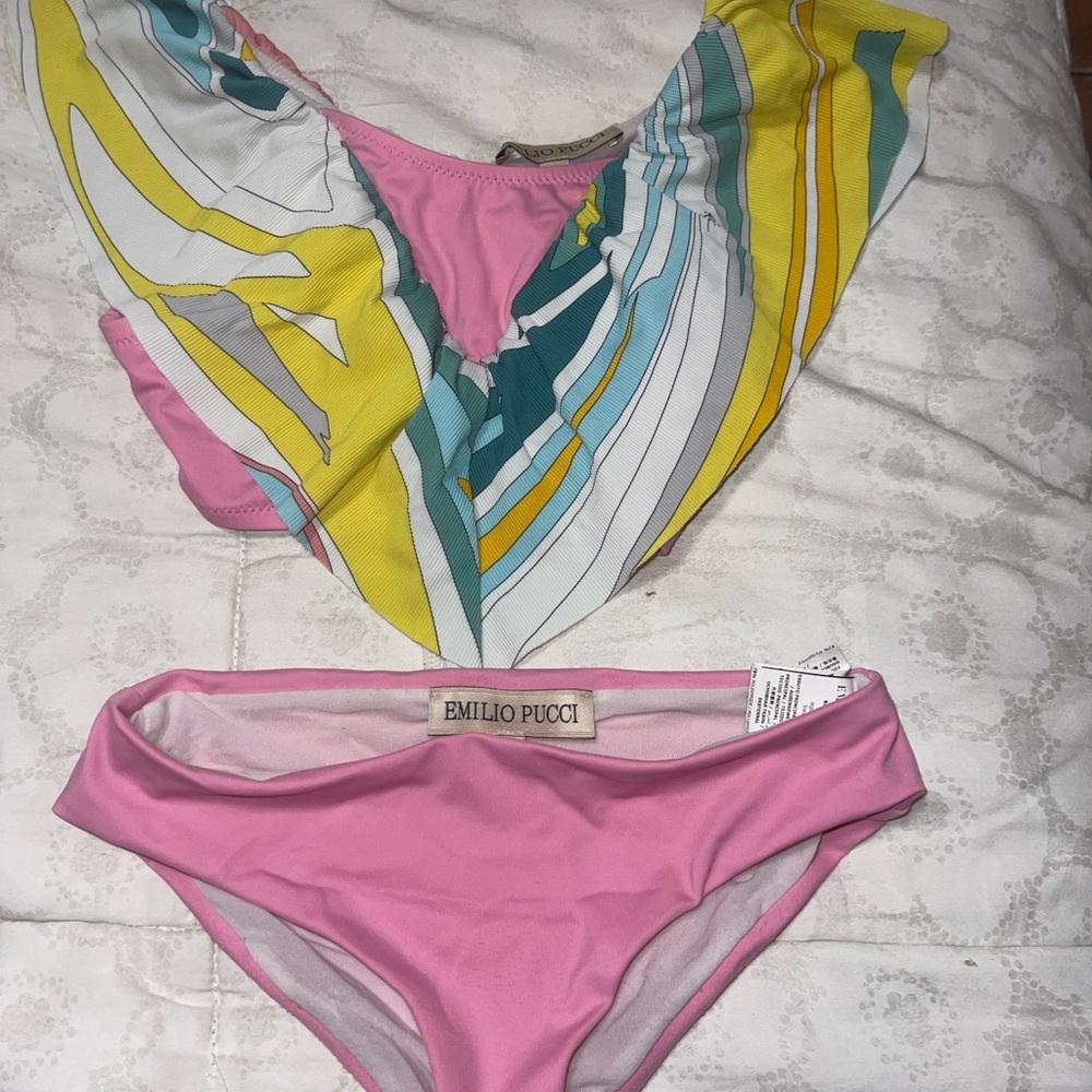 Emilio Pucci Kids Swim Bikini - Pink and Multicolor